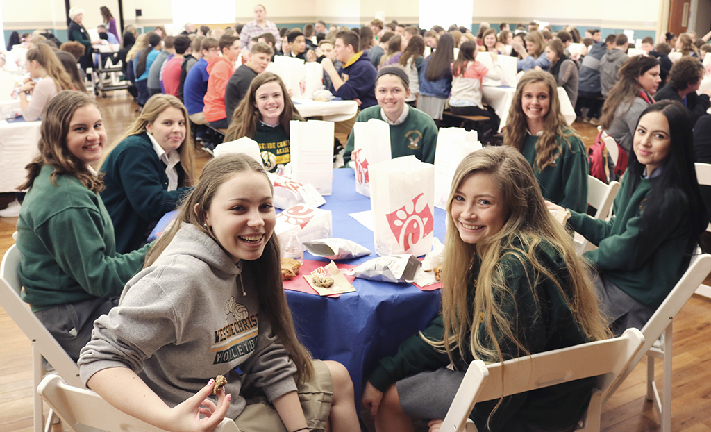 Upper School Students Enjoying Lunch at the RZIM Conference