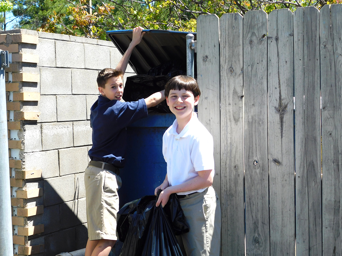 Sixth Graders on Trash Duty