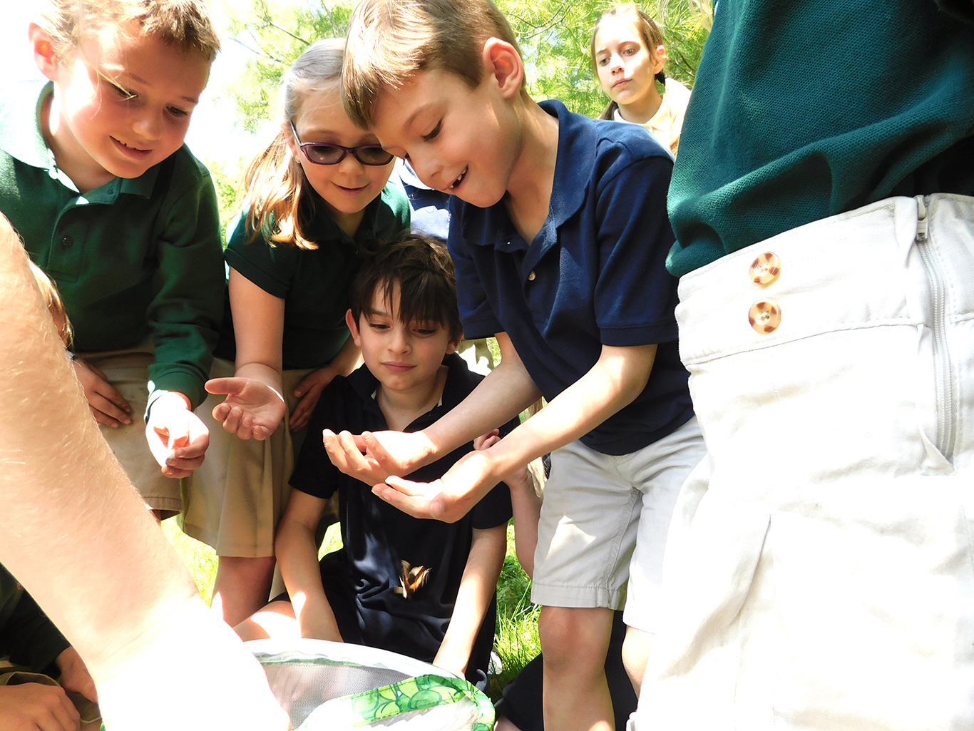 First Graders Releasing Butterflies